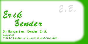 erik bender business card